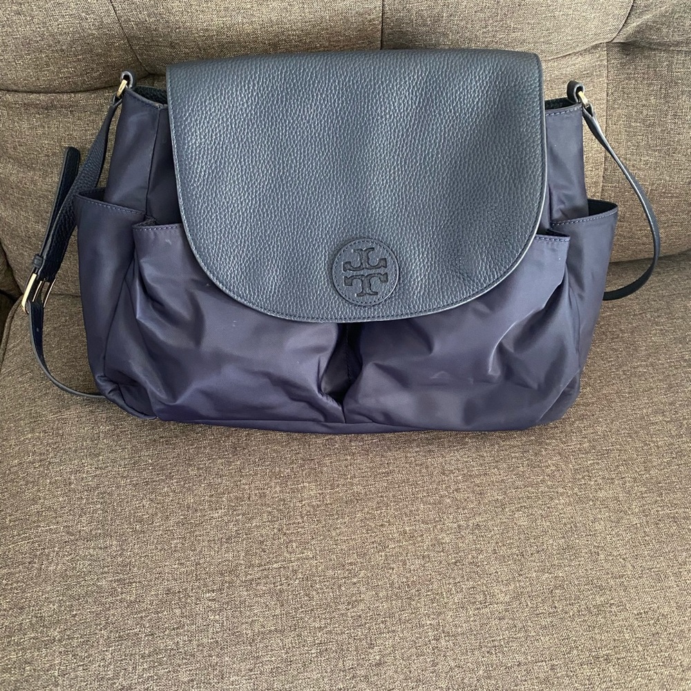 Tory Burch baby bag dark navy long strap